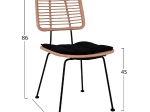 ΚΑΡΕΚΛΑ ΕΞ.ΧΩΡΟΥ ALLEGRA HM5454.11 ΜΕΤΑΛΛΟ&ΜΑΞΙΛΑΡΙ ΜΑΥΡΟ-ΜΠΕΖ WICKER 50,5x49,5x88Υεκ