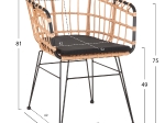 ΠΟΛΥΘΡΟΝΑ ΕΞ.ΧΩΡΟΥ ALLEGRA HM5456.11 ΜΕΤΑΛΛΟ&ΜΑΞΙΛΑΡΙ ΜΑΥΡΟ-WICKER ΜΠΕΖ 58x61x81Y