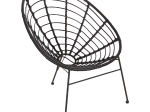 ΠΟΛΥΘΡΟΝΑ ΤΥΠΟΥ ΦΩΛΙΑ ΜΕΤΑΛΛΙΚΗ ALLEGRA HM5458.12 ΜΕ WICKER-ΜΑΥΡΟ 73x78x88Υεκ.