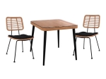 ΣΕΤ 3ΤΜΧ ALLEGRA WICKER ΜΕ ΤΡΑΠΕΖΙ 80X80Χ78Υ ΜΠΕΖ & ΜΑΥΡΟ ΧΡΩΜΑ HM10485