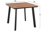 ΤΡΑΠΕΖΙ ΑΛΟΥΜΙΝΙΟΥ TABER ΑΝΘΡΑΚΙ ΜΕ ΕΠΙΦΑΝΕΙΑ POLYWOOD HM5563.02 80x80x73Υεκ.