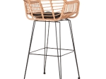ΣΚΑΜΠΟ ΜΠΑΡ ΨΗΛΟ ALLEGRA HM5640.11 ΜΠΕΖ P.E. RATTAN-ΜΑΥΡΟ ΜΕΤΑΛΛΟ 54x55x108Υεκ.