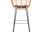 ΣΚΑΜΠΟ ΜΠΑΡ ΨΗΛΟ ALLEGRA HM5640.11 ΜΠΕΖ P.E. RATTAN-ΜΑΥΡΟ ΜΕΤΑΛΛΟ 54x55x108Υεκ.