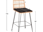 ΣΚΑΜΠΟ ΜΕΣ.ΥΨΟΥΣ ALLEGRA HM5643.11 ΜΕΤΑΛΛΟ&ΜΑΞΙΛΑΡΙ ΜΑΥΡΟ-WICKER ΜΠΕΖ 50x55x103Υεκ.