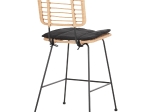 ΣΚΑΜΠΟ ΜΕΣ.ΥΨΟΥΣ ALLEGRA HM5644.11 ΜΕΤΑΛΛΟ&ΜΑΞΙΛΑΡΙ ΜΑΥΡΟ-WICKER ΜΠΕΖ 53x56x107Υεκ.