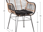 ΠΟΛΥΘΡΟΝΑ ALLEGRA HM5663.11 ΜΕΤΑΛ.ΣΚΕΛΕΤΟΣ-P.E.RATTAN ΜΠΕΖ-ΜΑΥΡΟ 58x59x81Υεκ