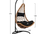 ΚΡΕΜΑΣΤΗ ΦΩΛΙΑ LUCIA HM5676.04 ΜΠΕΖ WICKER & ΜΑΥΡΟ ΜΕΤΑΛΛΟ Φ95Χ195Υεκ.