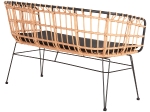 ΠΑΓΚΑΚΙ ΔΙΘΕΣΙΟ ALLEGRA HM5692.11 P.E.RATTAN ΜΠΕΖ-ΜΑΥΡΟΣ ΜΕΤΑΛ.ΣΚΕΛΕΤΟΣ 125x60x77Υεκ