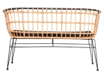ΠΑΓΚΑΚΙ ΔΙΘΕΣΙΟ ALLEGRA HM5692.11 P.E.RATTAN ΜΠΕΖ-ΜΑΥΡΟΣ ΜΕΤΑΛ.ΣΚΕΛΕΤΟΣ 125x60x77Υεκ