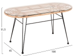 ΤΡΑΠΕΖΙ ΟΒΑΛ ΧΑΜΗΛΟ ALLEGRA HM5695.11 ΜΠΕΖ WICKER-ΜΑΥΡΟ ΜΕΤΑΛΛΟ 100x45x51,5Υεκ.