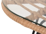 ΤΡΑΠΕΖΙ ΟΒΑΛ ΧΑΜΗΛΟ ALLEGRA HM5695.11 ΜΠΕΖ WICKER-ΜΑΥΡΟ ΜΕΤΑΛΛΟ 100x45x51,5Υεκ.