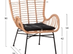 ΠΟΛΥΘΡΟΝΑ ΣΤΥΛ ΜΠΕΡΖΕΡΑΣ ALLEGRA HM5704.11 P.E.RATTAN ΜΠΕΖ-ΜΑΥΡΟ ΜΕΤΑΛΛΟ 66x59x90Υεκ.