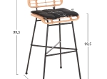 ΣΚΑΜΠΟ ΜΠΑΡ ΨΗΛΟ ALLEGRA HM5708.11 ΜΕΤΑΛΛΟ&ΜΑΞΙΛΑΡΙ ΜΑΥΡΟ-WICKER ΜΠΕΖ 48x49x99,5Υεκ.
