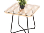 ΤΡΑΠΕΖΑΚΙ GERRY HM5717.11 ΜΕ WICKER ΜΠΕΖ-ΜΑΥΡΟ ΜΕΤΑΛ.ΣΚΕΛΕΤΟ 50x50x47,5Υεκ.