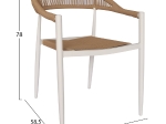 ΠΟΛΥΘΡΟΝΑ ΑΛΟΥΜΙΝΙΟΥ GRET HM5854.01 ΛΕΥΚΗ PE RATTAN ΜΠΕΖ 56x55,5x78Υεκ.
