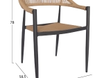 ΠΟΛΥΘΡΟΝΑ ΑΛΟΥΜΙΝΙΟΥ GRET HM5854.02 ΑΝΘΡΑΚΙ PΕ RATTAN ΜΠΕΖ 56x55,5x78Υ εκ.