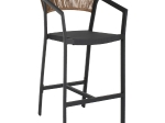 ΣΚΑΜΠΟ ΑΛΟΥΜΙΝΙΟΥ ΑΝΘΡΑΚΙ ΜΕ ΜΠΡΑΤΣΑ RATTAN & TEXTLINE 56x58x105Yεκ.HM5892.21