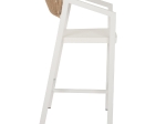 ΣΚΑΜΠΟ ΑΛΟΥΜΙΝΙΟΥ ΛΕΥΚΟ ΜΕ ΜΠΡΑΤΣΑ RATTAN & TEXTLINE 56x58x105Yεκ. HM5892.22