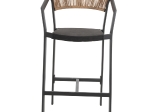 ΣΚΑΜΠΟ ΑΛΟΥΜΙΝΙΟΥ ΜΑΥΡΟ ΜΕ ΜΠΡΑΤΣΑ RATTAN & TEXTLINE 56x58x105Yεκ.HM5892.25