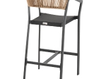 ΣΚΑΜΠΟ ΑΛΟΥΜΙΝΙΟΥ ΜΑΥΡΟ ΜΕ ΜΠΡΑΤΣΑ RATTAN & TEXTLINE 56x58x105Yεκ.HM5892.25