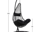 ΚΡΕΜΑΣΤΗ ΠΟΛΥΘΡΟΝΑ ΦΩΛΙΑ MILLIE HM5996.02 ΜΕΤΑΛΛΟ-ΣΥΝΘ.RATTAN ΜΑΥΡΟ Φ95x195Υεκ.