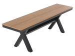 ΠΑΓΚΑΚΙ ΑΛΟΥΜΙΝΙΟΥ TAWNEE HM6038.01 ΑΝΘΡΑΚΙ ΜΕ POLYWOOD ΚΑΘΙΣΜΑ ΣΕ ΦΥΣΙΚΟ ΧΡΩΜΑ 150x36x45Υεκ.
