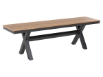 ΠΑΓΚΑΚΙ ΑΛΟΥΜΙΝΙΟΥ TAWNEE HM6038.01 ΑΝΘΡΑΚΙ ΜΕ POLYWOOD ΚΑΘΙΣΜΑ ΣΕ ΦΥΣΙΚΟ ΧΡΩΜΑ 150x36x45Υεκ.