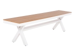 ΠΑΓΚΑΚΙ ΑΛΟΥΜΙΝΙΟΥ TAWNEE HM6038.02 ΛΕΥΚΟ-POLYWOOD ΚΑΘΙΣΜΑ ΦΥΣΙΚΟ 150x36x45Υεκ.