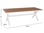 ΤΡΑΠΕΖΙ ΑΛΟΥΜΙΝΙΟΥ ΟΡΘΟΓΩΝΙΟ TAWNEE HM6039.02 ΛΕΥΚΟ-POLYWOOD ΦΥΣΙΚΟ 219,5x89,5x73Υ