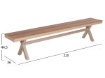 ΠΑΓΚΑΚΙ ΑΛΟΥΜΙΝΙΟΥ TAWNEE HM6040.04 ΣΑΜΠΑΝΙ-POLYWOOD ΚΑΘΙΣΜΑ ΦΥΣΙΚΟ 220x36x44,5Υεκ.