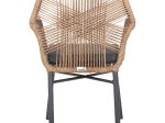 ΠΟΛΥΘΡΟΝΑ TOPIN HM6048.03 ΑΛΟΥΜΙΝΙΟ ΑΝΘΡΑΚΙ-P.E. RATTAN ΜΠΕΖ-ΜΑΞΙΛΑΡΙ ΑΝΘΡΑΚΙ