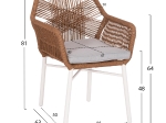 ΠΟΛΥΘΡΟΝΑ TOPIN HM6048.11 ΑΛΟΥΜΙΝΙΟ ΛΕΥΚΟ-P.E. RATTAN ΜΠΕΖ 59x63x81Υεκ