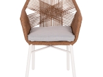 ΠΟΛΥΘΡΟΝΑ TOPIN HM6048.11 ΑΛΟΥΜΙΝΙΟ ΛΕΥΚΟ-P.E. RATTAN ΜΠΕΖ 59x63x81Υεκ