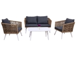 ΣΑΛΟΝΙ ΕΞ.ΧΩΡΟΥ 4ΤΜΧ FREJA HM6057.01 ΑΛΟΥΜ. ΛΕΥΚΟ-PE RATTAN ΜΠΕΖ-ΑΝΘΡΑΚΙ ΜΑΞΙΛΑΡΙΑ