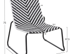 ΜΕΤΑΛΛΙΚΗ ΚΑΡΕΚΛΑ PONY HM6082 ΜΑΥΡΟ & ΑΣΠΡΟ ΣΥΝΘ.RATTAN 66x68x75Υεκ.