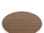 ΤΡΑΠΕΖΙ ΑΛΟΥΜΙΝΙΟΥ ΣΤΡΟΓΓΥΛΟ ALEXA HM6086.02 ΛΕΥΚΟ-POLYWOOD TOP ΦΥΣΙΚΟ Φ60x73Υεκ.