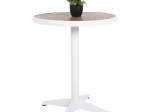 ΤΡΑΠΕΖΙ ΑΛΟΥΜΙΝΙΟΥ ΣΤΡΟΓΓΥΛΟ ALEXA HM6086.02 ΛΕΥΚΟ-POLYWOOD TOP ΦΥΣΙΚΟ Φ60x73Υεκ.