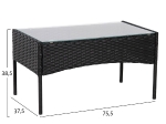 ΣΕΤ ΣΑΛΟΝΙ 4ΤΜΧ STASIA HM6089.01 ΣΥΝΘ.RATTAN ΜΑΥΡΟ-ΚΑΠΟΥΤΣΙΝΟ ΜΑΞΙΛΑΡΙΑ