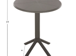 ΤΡΑΠΕΖΙ ΠΟΛΥΠΡΟΠΥΛΕΝΙΟΥ ΣΤΡΟΓΓΥΛΟ TERRIN HM6124.15 OLIVE GREEN Φ60x75Υεκ.