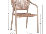 ΠΟΛΥΘΡΟΝΑ ΑΛΟΥΜΙΝΙΟΥ LUCCI HM6266.02 MOKA ΣΚΕΛΕΤΟΣ-P.E.RATTAN ΦΥΣΙΚΟ 58x56x79Υεκ
