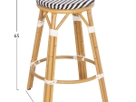 ΣΚΑΜΠΟ ΑΛΟΥΜΙΝΙΟΥ ΜΕΣ.ΥΨΟΥΣ CHINO HM6286.03 BAMBOO LOOK & TEXTILENE ΜΑΥΡΟ 43x43x65Υεκ
