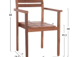 ΠΟΛΥΘΡΟΝΑ KEMPO HM6358 ΞΥΛΟ TEAK ΣΕ ΦΥΣΙΚΟ--58x58,5x88Υεκ.
