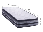 ΣΤΡΩΜΑ DREAMTOPIA FRANKLIN HM657.90-200 BONNELL SPRING ΜΕ ΑΝΩΣΤΡΩΜΑ 90x200x29Y εκ.