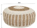 ΠΟΥΦ ΣΚΑΜΠΟ SARONI HM7851.01 SEAGRASS ΣΕ ΦΥΣΙΚΟ-ΛΕΥΚΟ ΧΡΩΜΑ Φ60x35Yεκ.