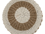 ΠΟΥΦ ΣΚΑΜΠΟ SARONI HM7851.01 SEAGRASS ΣΕ ΦΥΣΙΚΟ-ΛΕΥΚΟ ΧΡΩΜΑ Φ60x35Yεκ.
