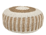 ΠΟΥΦ ΣΚΑΜΠΟ SARONI HM7851.01 SEAGRASS ΣΕ ΦΥΣΙΚΟ-ΛΕΥΚΟ ΧΡΩΜΑ Φ60x35Yεκ.