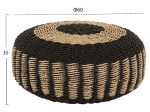ΠΟΥΦ ΣΚΑΜΠΟ SARONI HM7851.02 SEAGRASS ΣΕ ΦΥΣΙΚΟ-ΜΑΥΡΟ ΧΡΩΜΑ Φ60x35Yεκ.