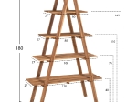 ΒΙΒΛΙΟΘΗΚΗ STAM HM7895 TEAK ΞΥΛΟ ΣΕ ΦΥΣΙΚΟ ΧΡΩΜΑ 120x33x180Y εκ.