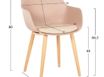ΚΑΡΕΚΛΑ ΤΡΑΠΕΖΑΡΙΑΣ LUCIE HM8242.11 CAPUCCINO PP-ΜΕΤΑΛ. ΠΟΔΙΑ ΟΨΗ ΞΥΛΟΥ 56x55,5x80Υεκ