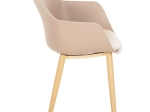 ΚΑΡΕΚΛΑ ΤΡΑΠΕΖΑΡΙΑΣ LUCIE HM8242.11 CAPUCCINO PP-ΜΕΤΑΛ. ΠΟΔΙΑ ΟΨΗ ΞΥΛΟΥ 56x55,5x80Υεκ